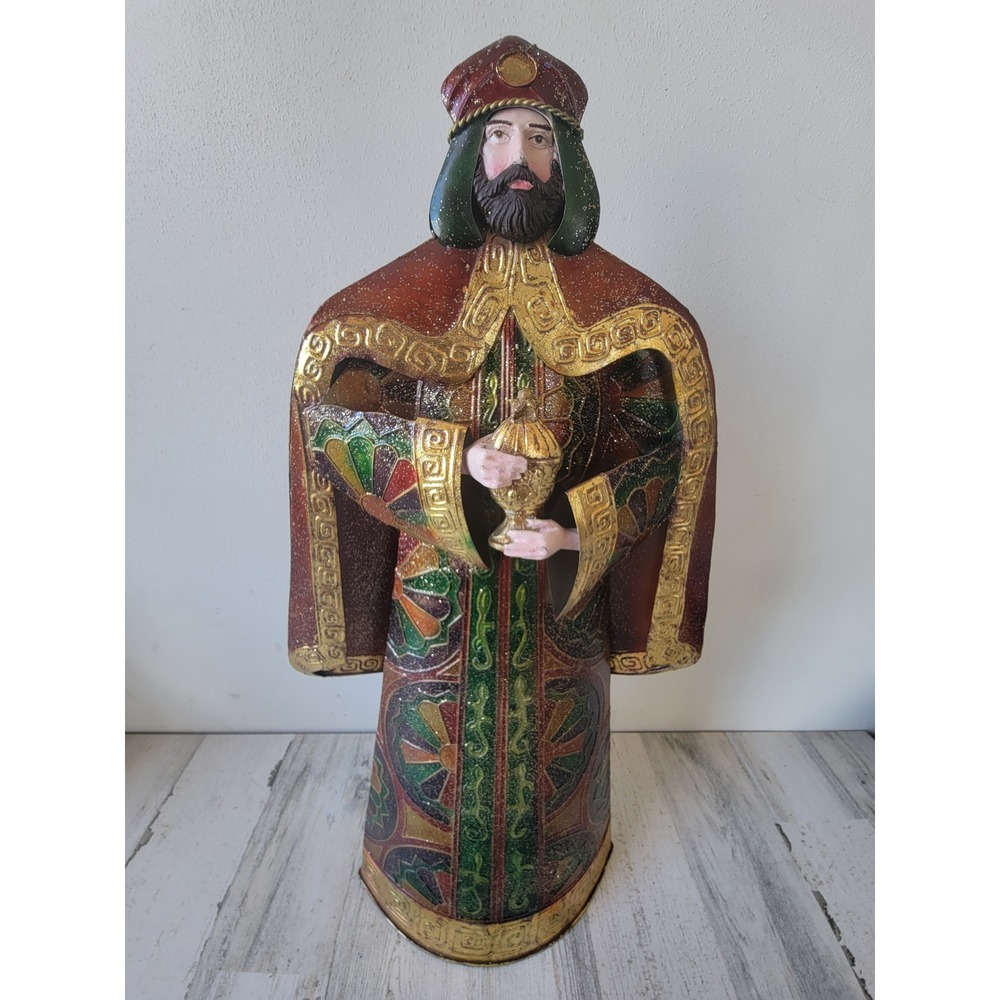 Large metal three king gift Xmas Nativity scene home decor religious figure